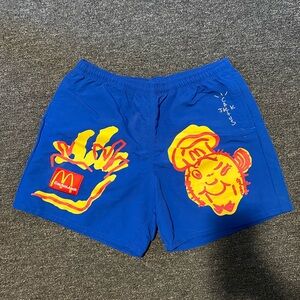 Cactus Jack Travis Scott Shorts Mens Large Blue Mcdonalds Stretch Casual